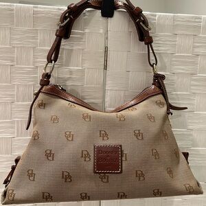 DOONEY & BOURKE | Vintage Canvas and Leather Monogram Shoulder Bag 🦆
